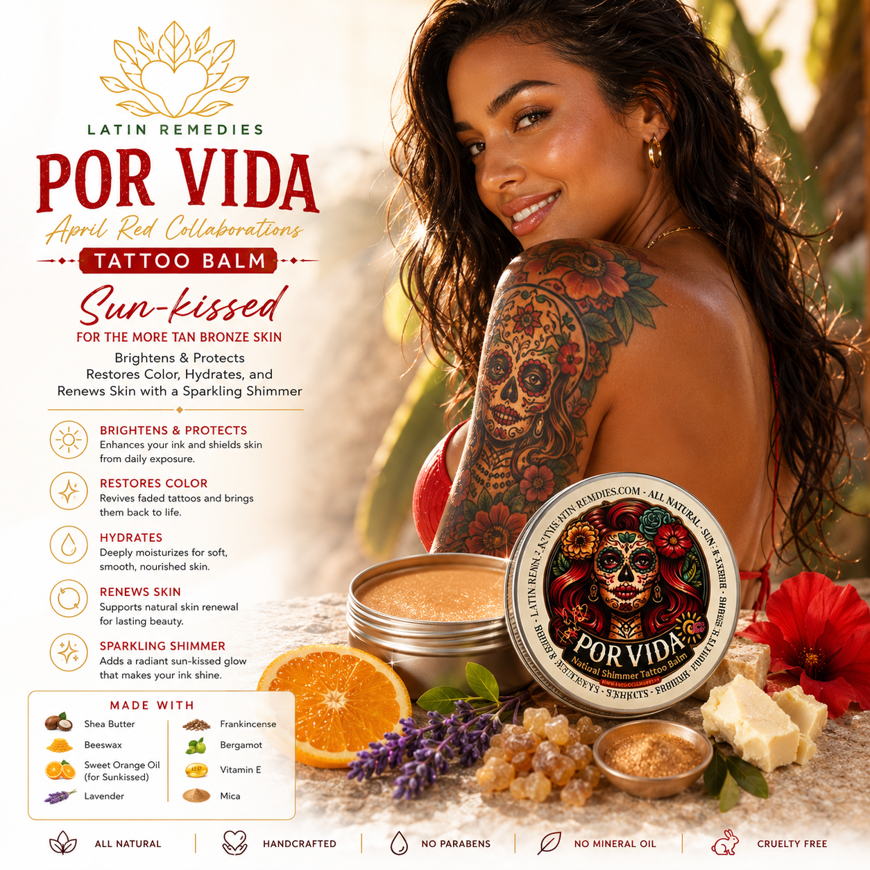 POR VIDA SHIMMER SUNKISSED TATTOO BALM