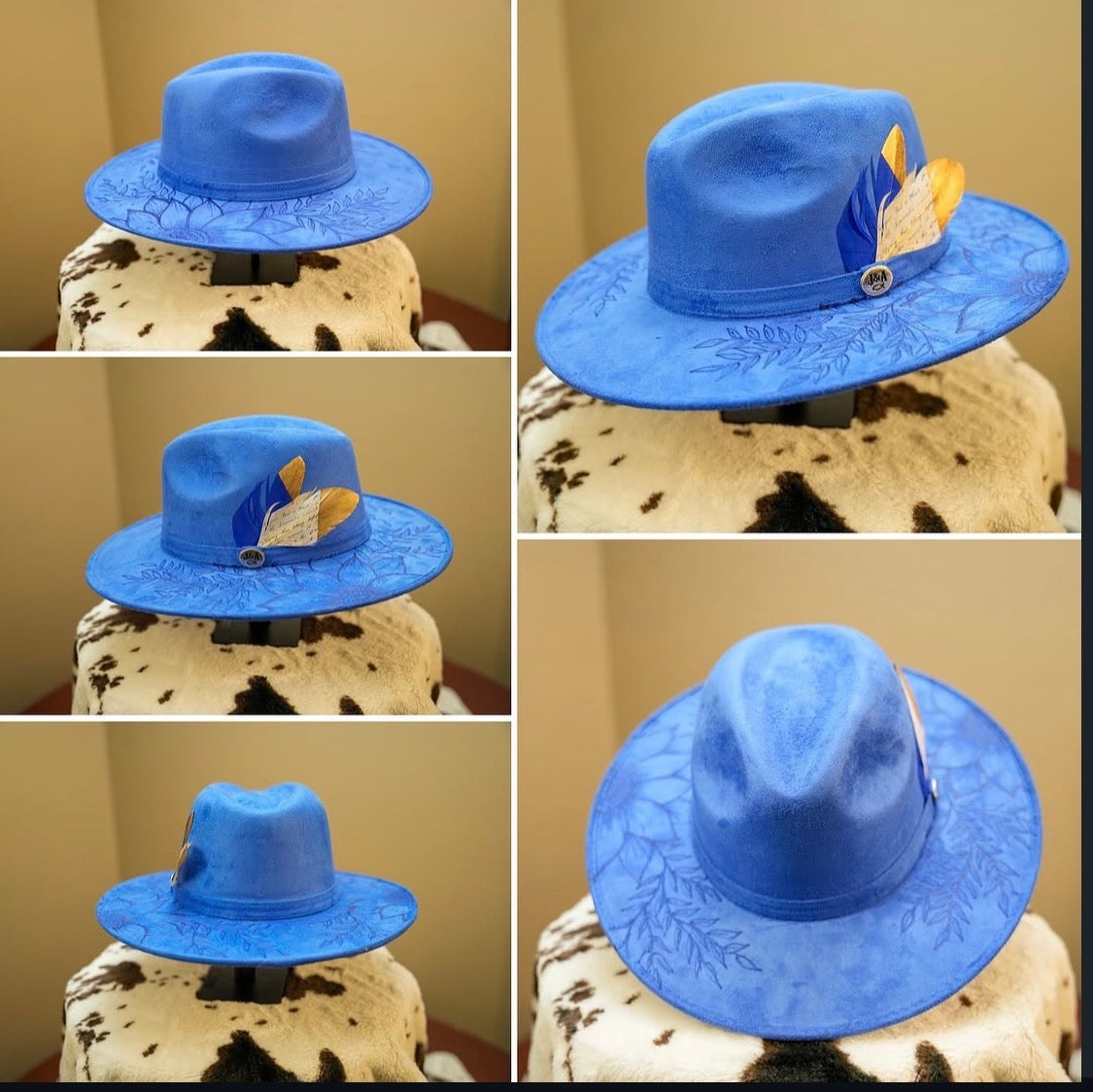 Blue Velvet Fedora Hat