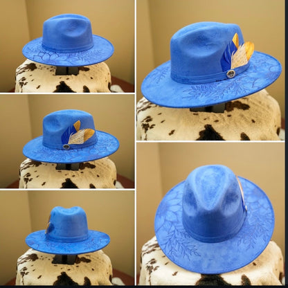 Blue Velvet Fedora Hat