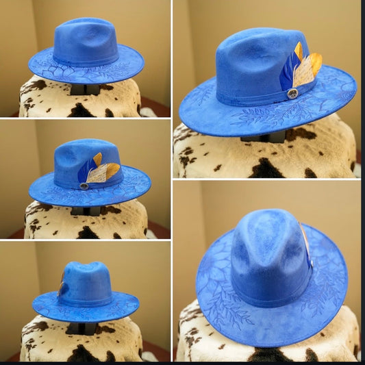 Blue Velvet Fedora Hat