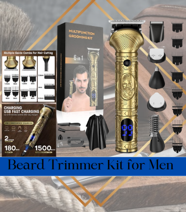 Beard Trimmer Kit for Men – 6-in-1 Professional Grooming Tool